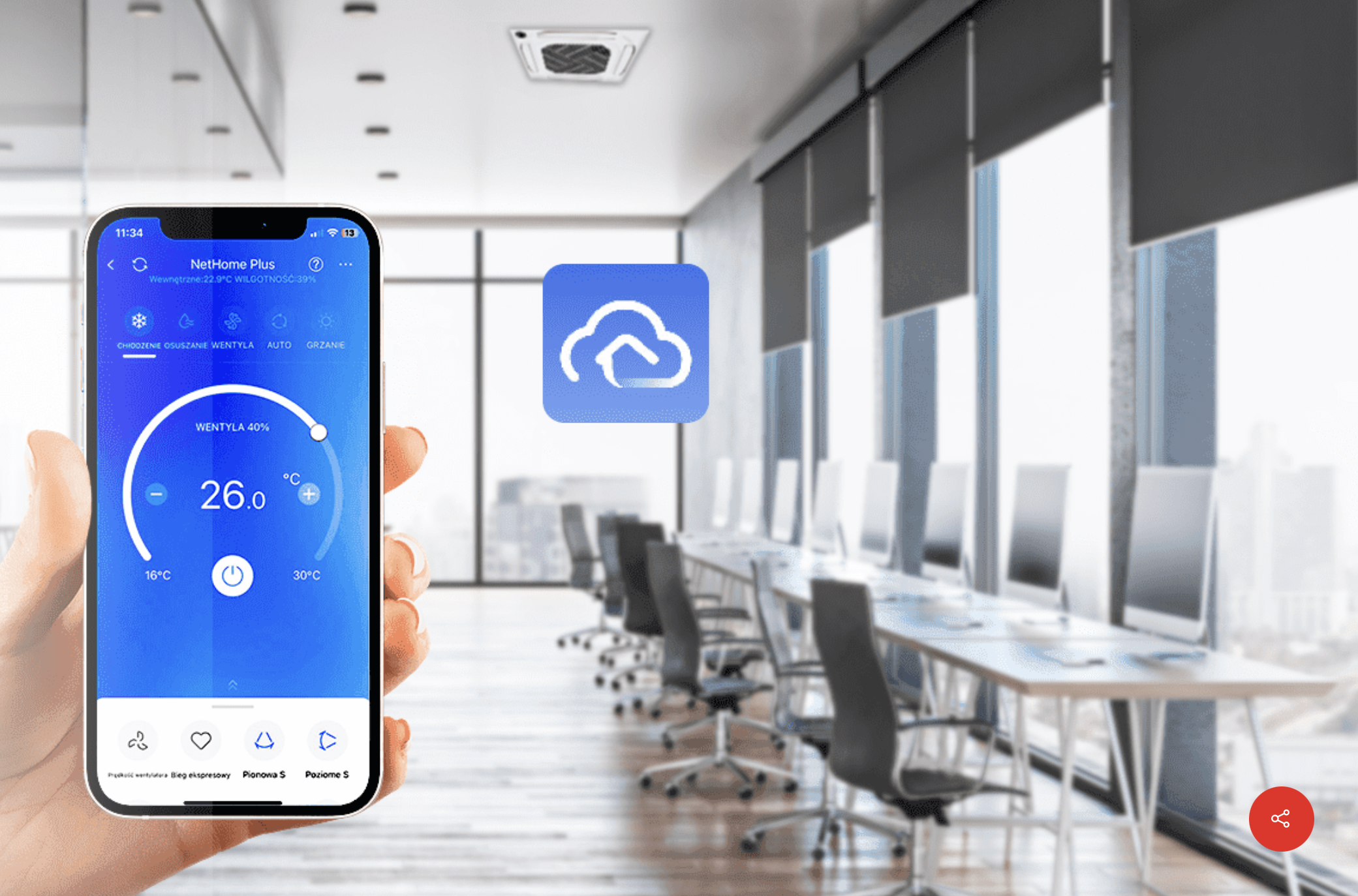 Sterowanie klimatyzacją przez Wi‑Fi i aplikację
