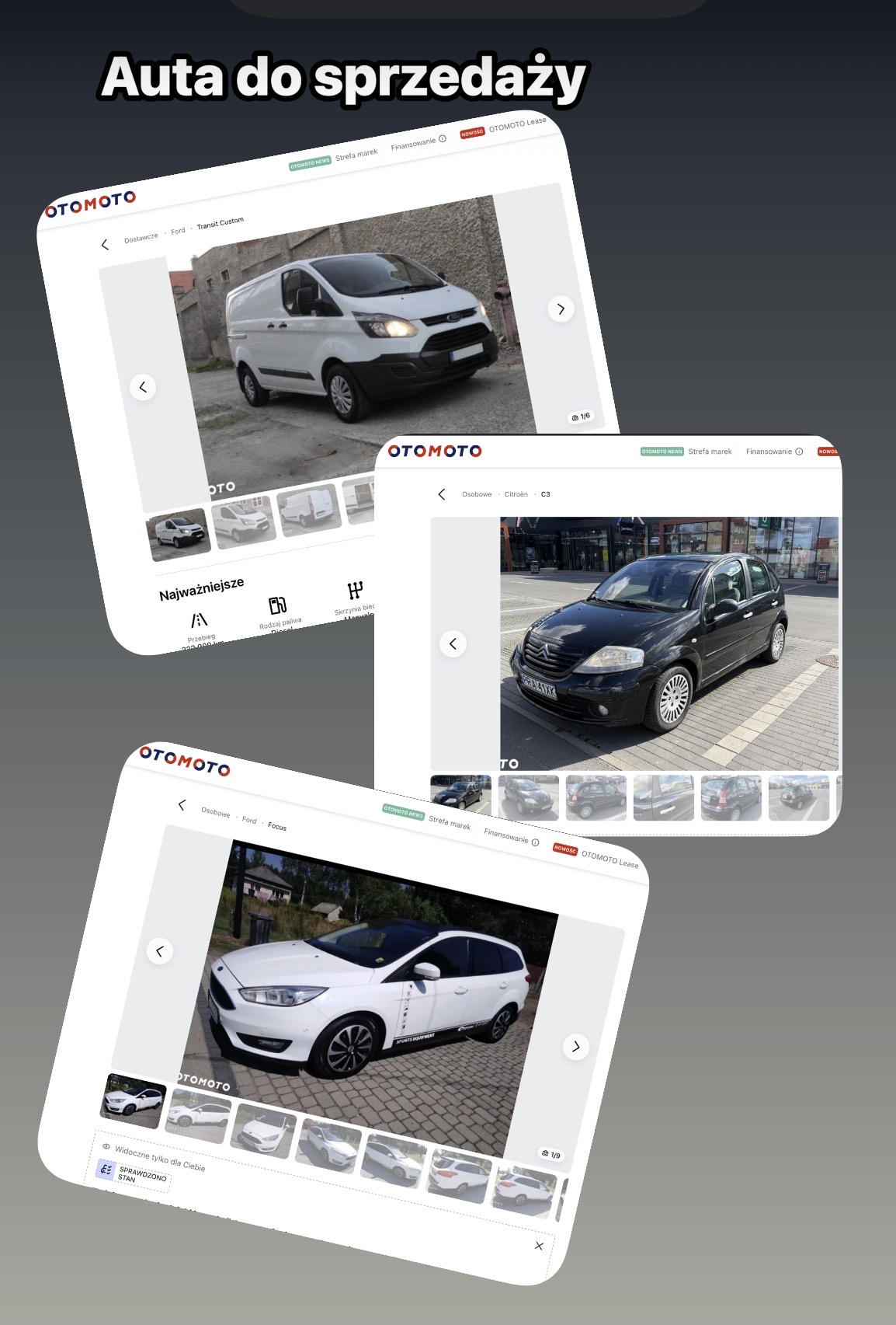 Ford Transit Custom Ford Focus Citroen C3 sprzedaż