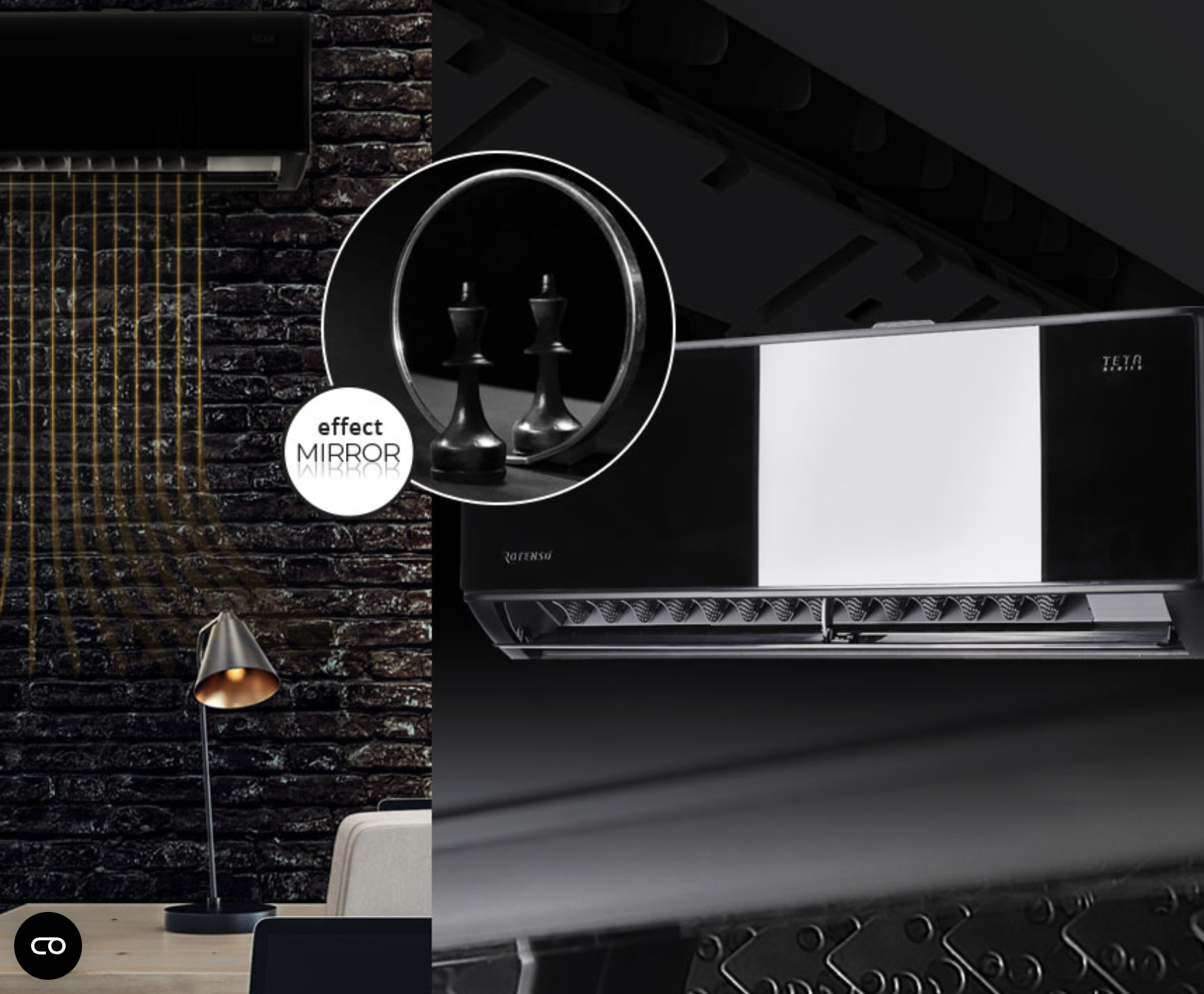 Klimatyzator – lustrzany panel frontowy